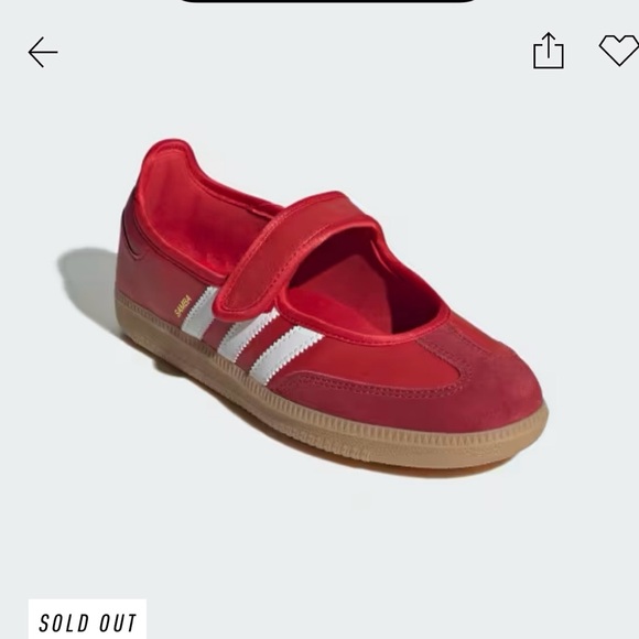 NIB Adidas Samba Jane Red Mary Jane Sneakers size 8 - Picture 1 of 12